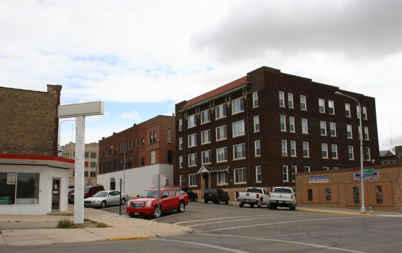 A view of a side street in the downtown.