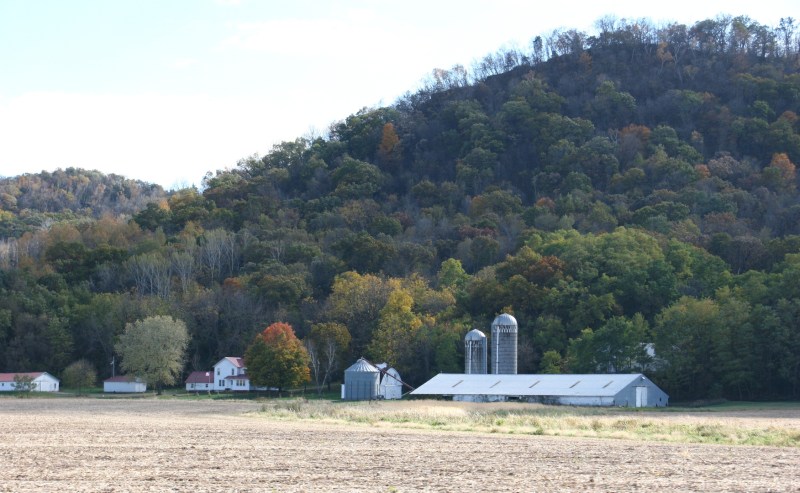 This farm sits just below the ridge near Houston.