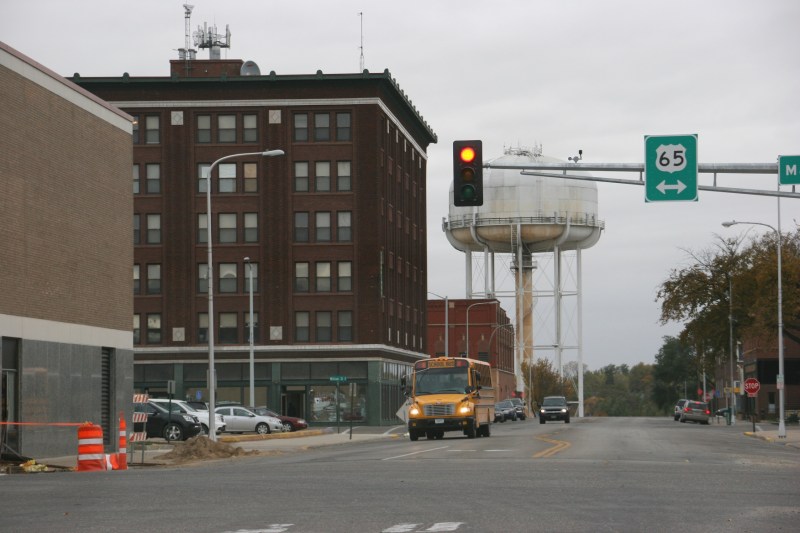 A street scene in downtown Albert Lea, Minnesota.