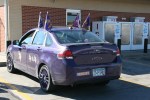 MN Vikings fan, 66 rear view of Vikings car