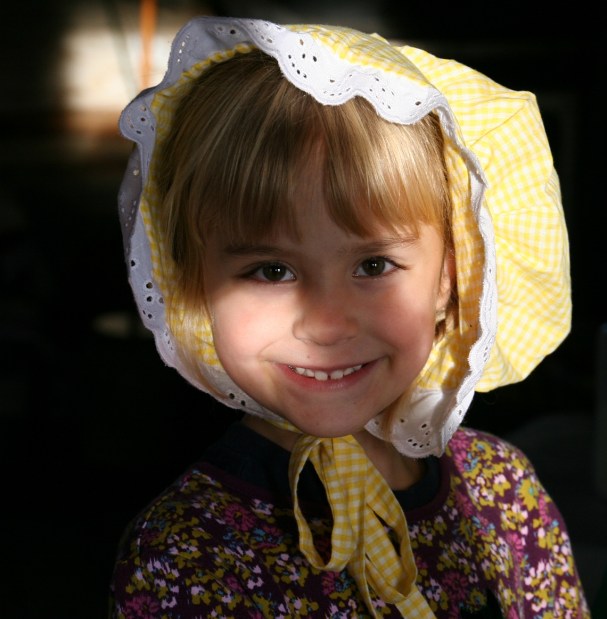 Many kids were dressed in period costume.