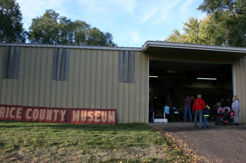 Participants in "A Night at the Museum" file into the Harvest and Heritage Hall.