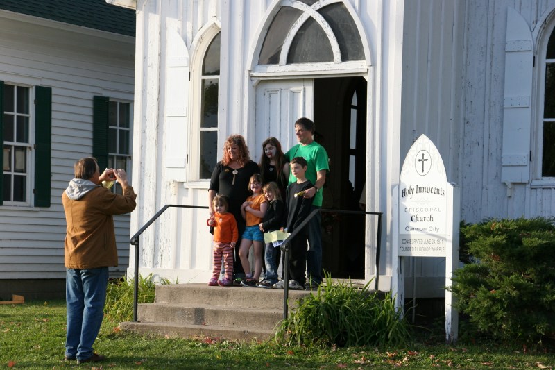 Museum, 90 family photo outside church
