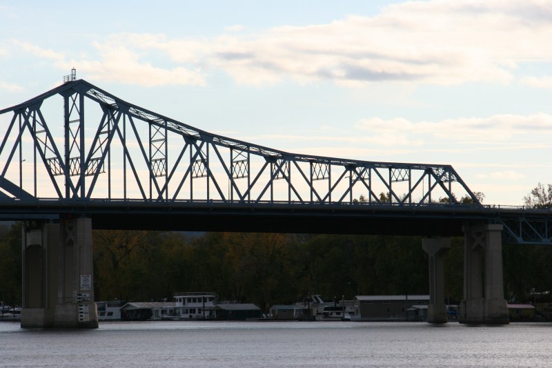 A bridge spanning the Mississippi in La Crosse.