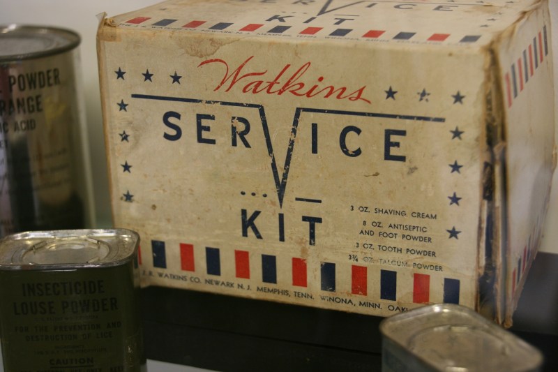 Watkins produced items for troops during WW II to fulfill government contracts.
