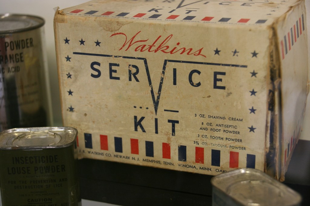 Watkins produced items for troops during WW II to fulfill government contracts.