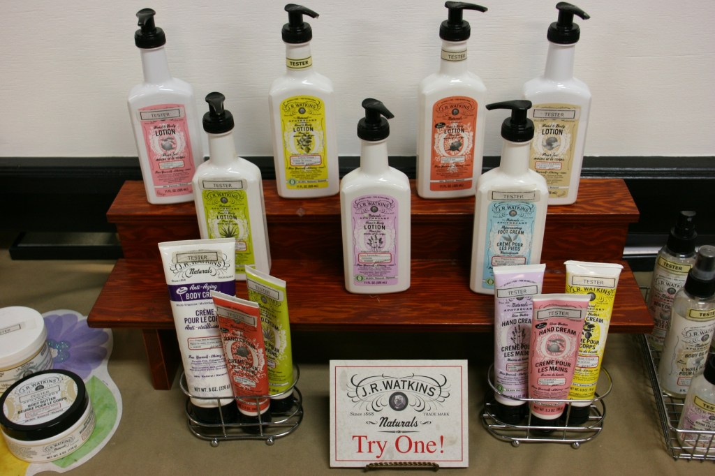 Watkins still sells beauty/healthcare items. These samples are in the store.