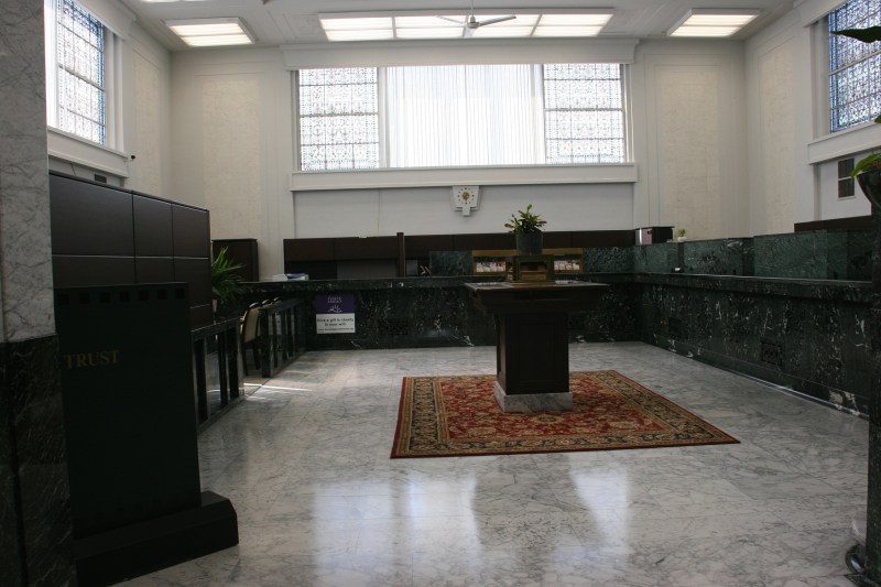 The bank was quiet on the morning I visited.