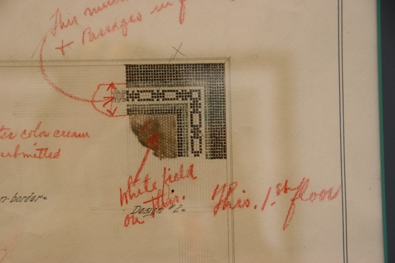 Plans for the tile are on display.