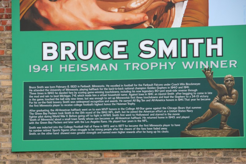 The mural includes substantial information about Bruce Smith, a nice addition to the mural.