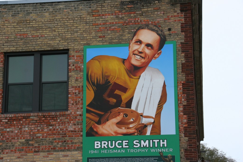 The mural honors Faribault's most-renowned athlete.