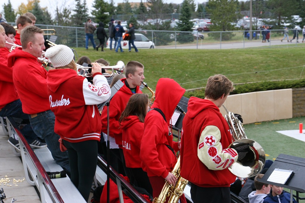 The Crusaders pep band infused school spirit.