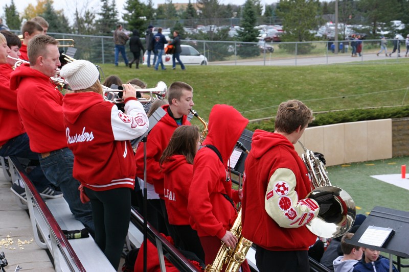 The Crusaders pep band infused school spirit.