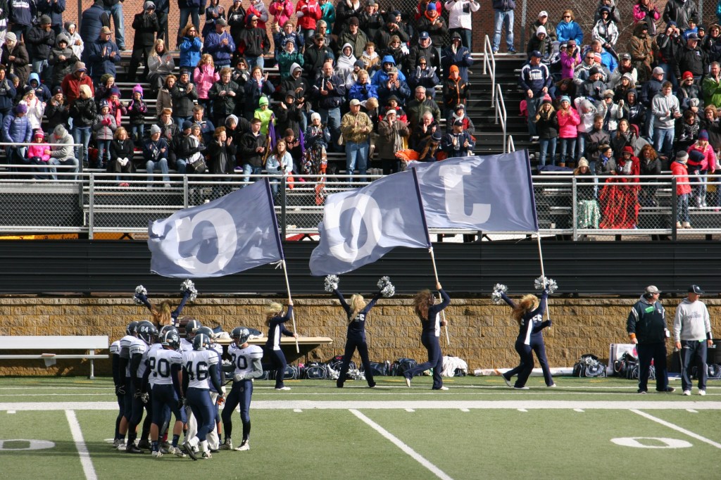 JCC cheerleaders fire up the crowd.