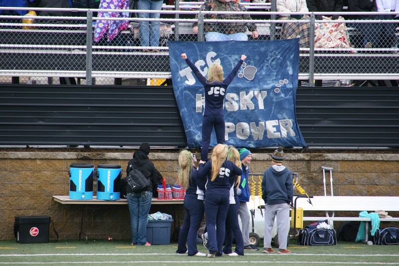 A sign proclaims Husky Power.