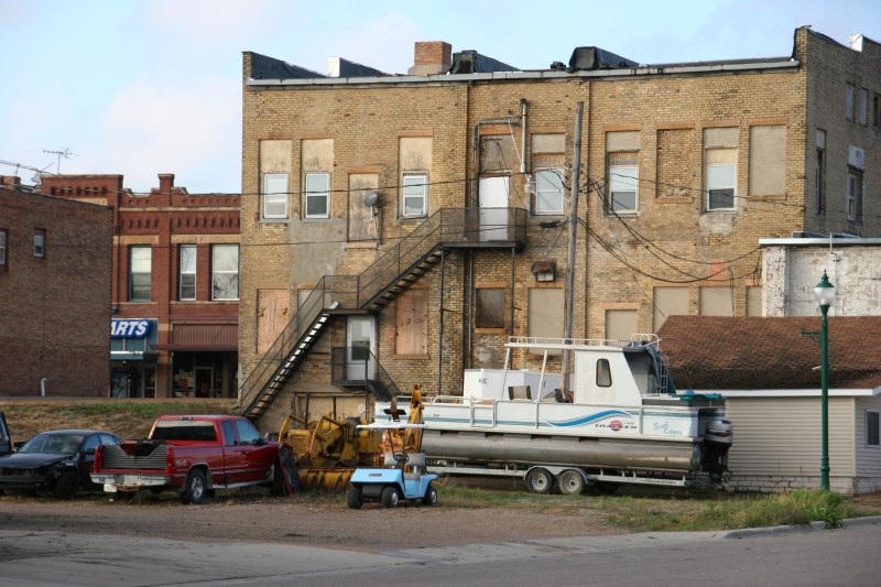 What's behind buildings can also reveal a lot about a town.