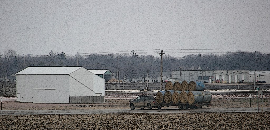 Bales on trailer, 91 along hwy 14