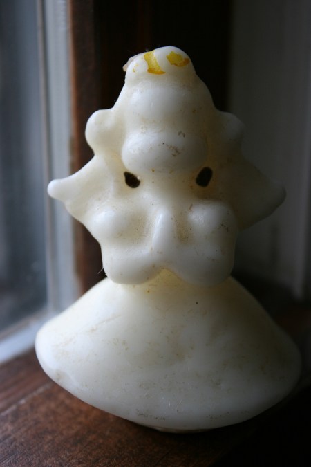 This angel candle is more than 50 years old.