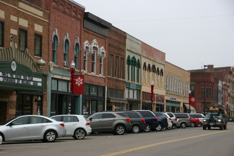 A snippet of businesses along Central Avenue in historic downtown Faribault.