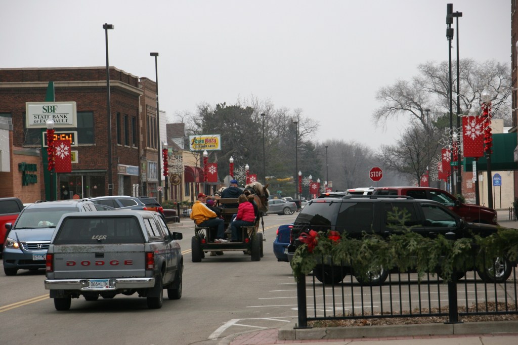 Santa's horse-drawn wagon, 106 by State Bank