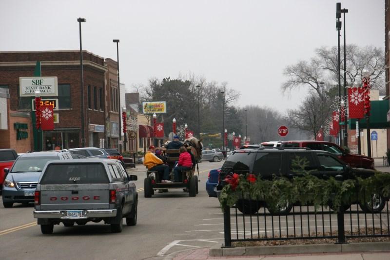 Santa's horse-drawn wagon, 106 by State Bank