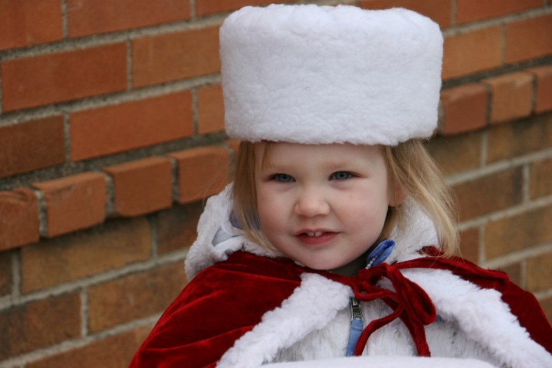 Lyla in her vintage holiday attire.