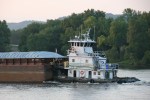 Winona, 364 pulling a barge on the Mississippi