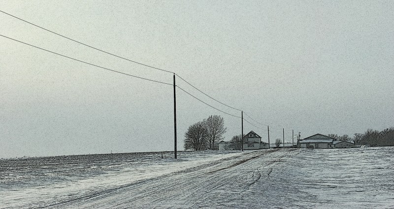 I am always struck by how desolate farm sites appear in winter. This one lies between New Prague and Montgomery.