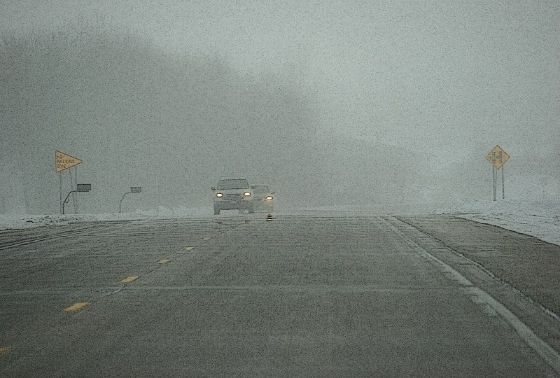 Reduced visibility driving into Montgomery Saturday afternoon.