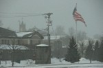 Winter scene, 31 American flag flying in&nbsp;Montgomery