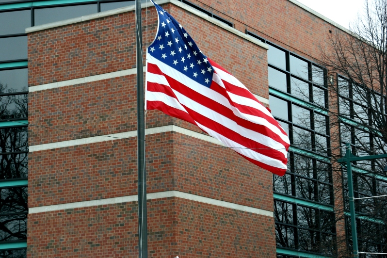 I photographed this American flag recently in downtown Owatonna.