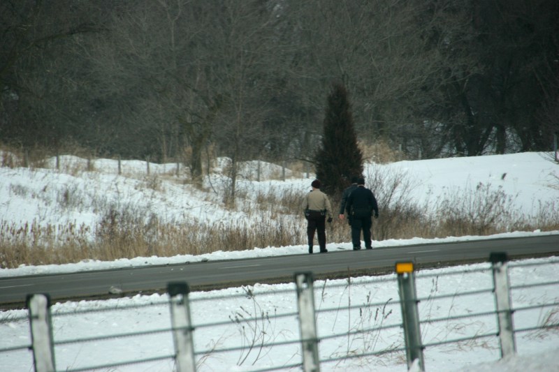 Law enforcement were checking near mile marker 78 for something tossed out the window.
