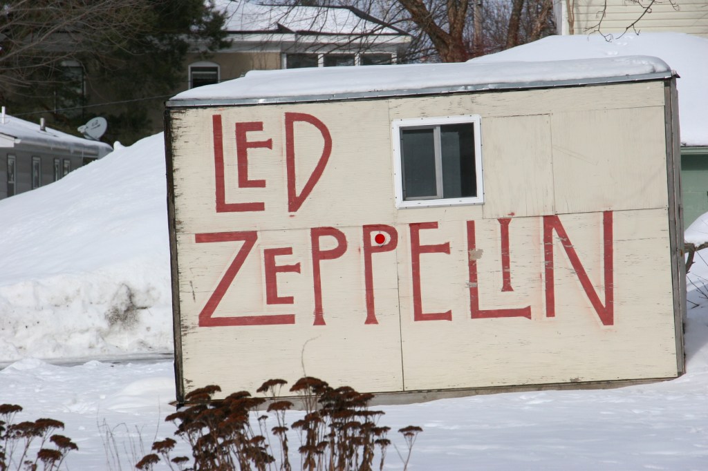 Led Zeppelin name on shed 61 close-up