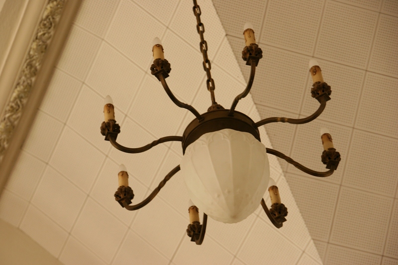 I assume this is an original vintage light suspended in the sanctuary.
