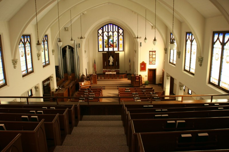 The sanctuary as photographed from the balcony.