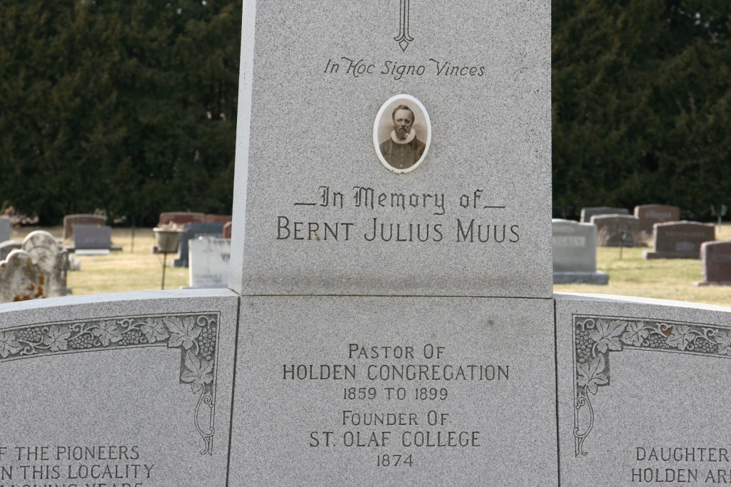This memorial to the Rev. Bernt Muus was built in