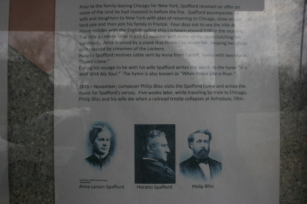 The story of the Spaffords and the hymn, along with images, is posted.