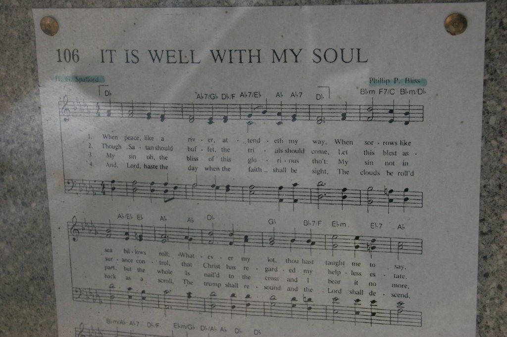 The song: It Is Well With My Soul.