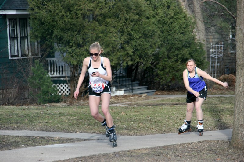 Rollerblading near St. Olaf College in Northfield late Saturday afternoon.