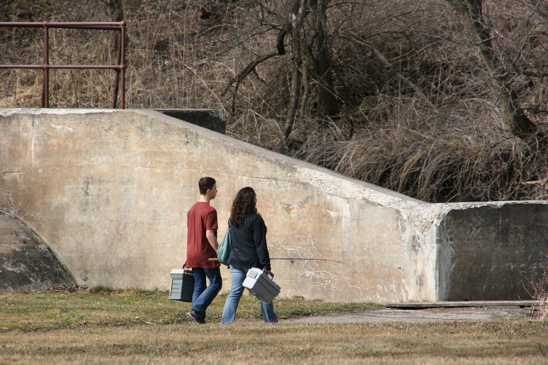 Going fishing in the North Fork of the Zumbro River, Wanamingo.