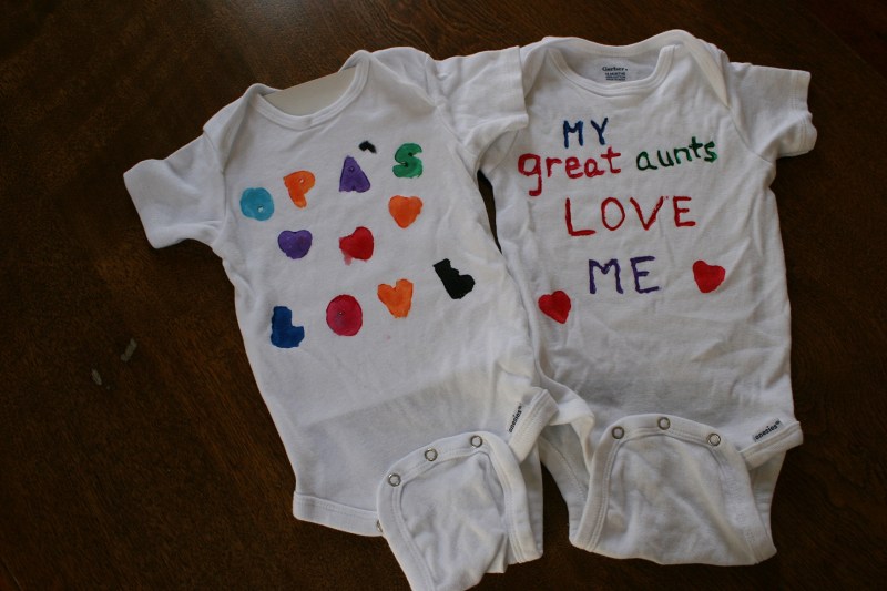 The other grandpa, who will be called "Opa," painted the shirt on the left.