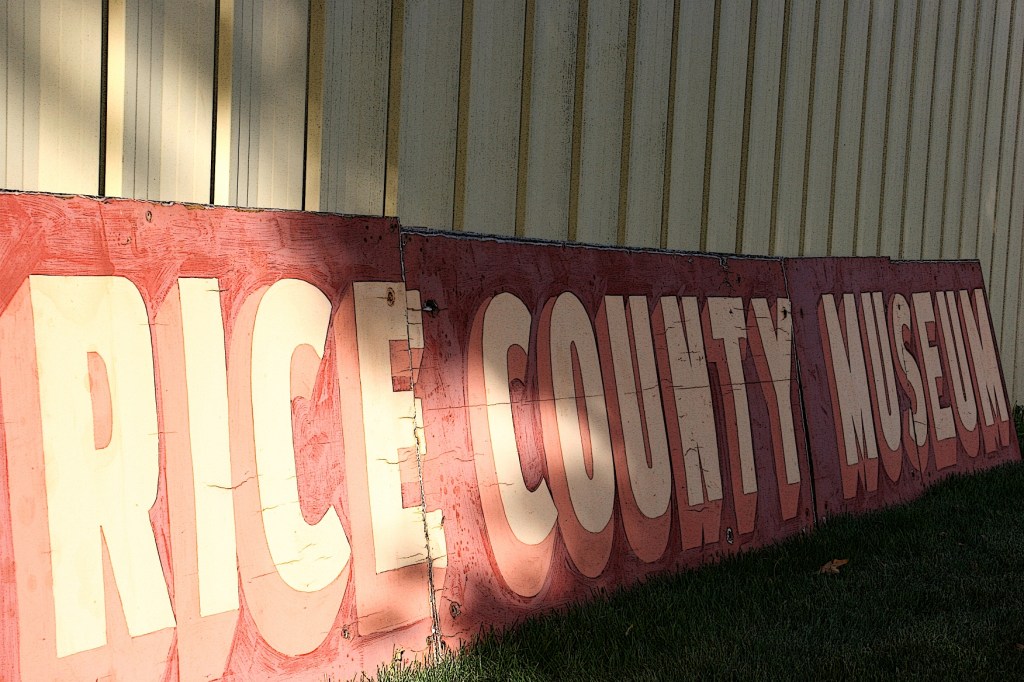 An edited photo of a sign at the Rice County Historical Society. Minnesota Prairie Roots file photo October 2015.