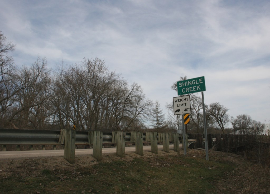 On the south side of this road, we followed a path along Shingle Creek.