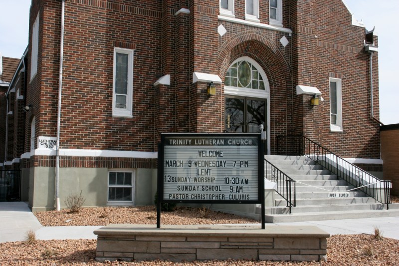 The cornerstone of this ELCA church is dated 1922, to the left in this photo.