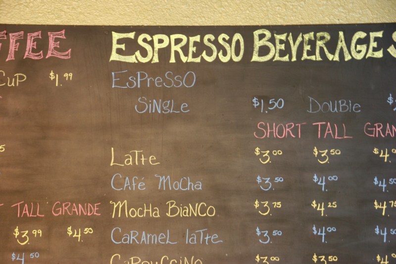 There are plenty of specialty coffee choices.