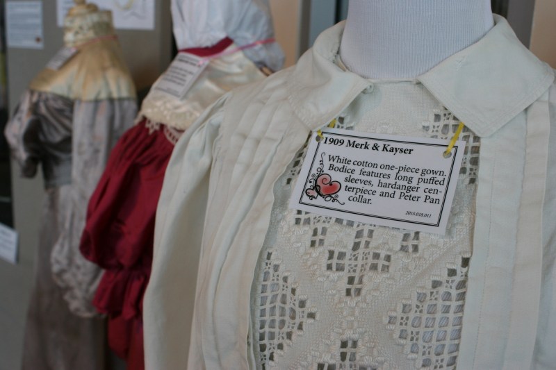 Look at the beautiful hardanger on this 1909 wedding gown. 