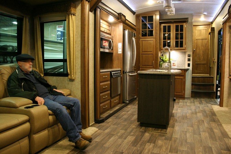 If he could have, Randy would have kicked back with a beer, watched TV and fallen asleep inside this comfy motorhome.