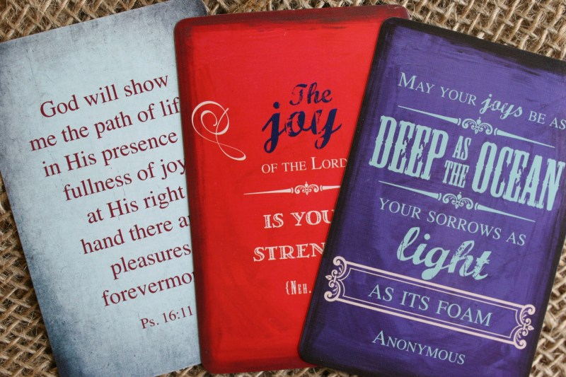 I also ordered joy-themed Scripture and inspirational cards from christianbook.com.