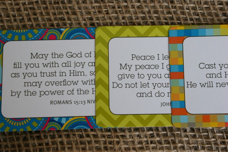 I purchased Scripture cards from christianbook.com to enclose in the greeting cards.