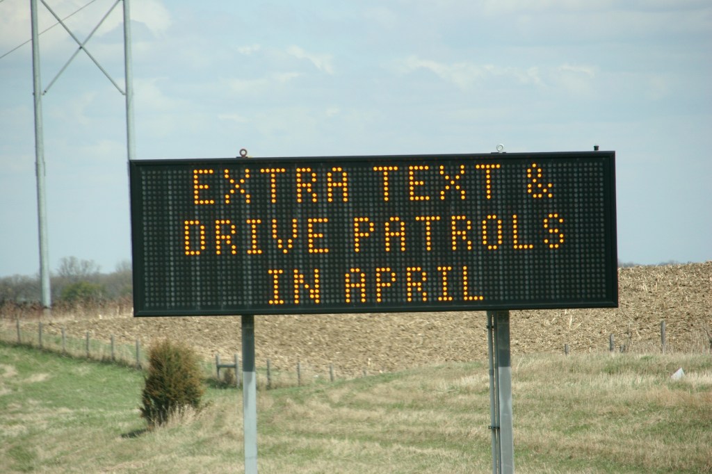 This message is posted just north of Faribault along the northbound lanes of Interstate 35.